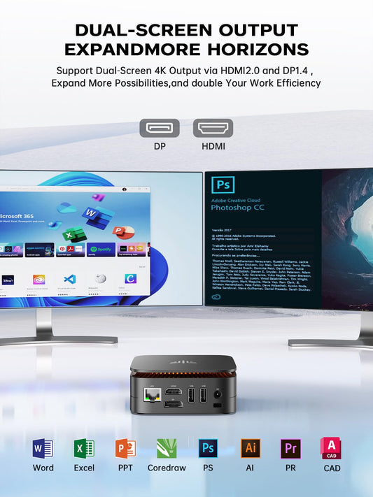 ACEMAGICIAN E1 Mini PC, Ιntel Alder Lake - N 95(3,4 GHz) 16GB DDR4 512 GB SSD M.2 Mini Ordenador de Sobremesa, 4K UHD HDMI 2.0+DP 1.4, BT4.2/WiFi 5/Gigabit Ethernet Fur Business – Ordenador personal para oposiciones – Material de estudio – OpoMarket