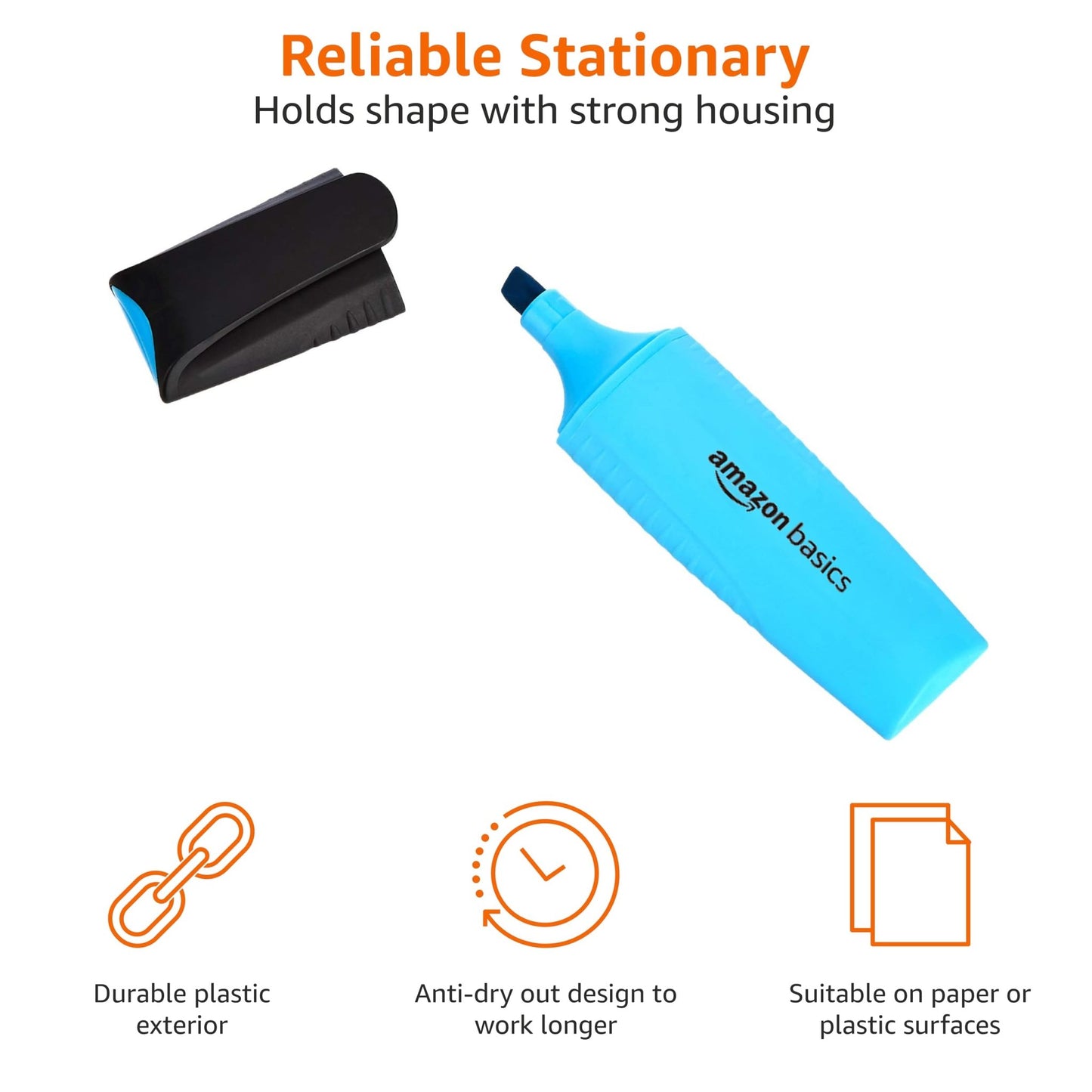 Amazon Basics Subrayadores de vivos, Paquete de 8, Surtido – para oposiciones – Material de estudio – OpoMarket