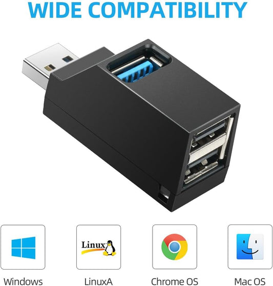 Hub USB con 1 puerto USB 3.0 y 2 USB 2.0