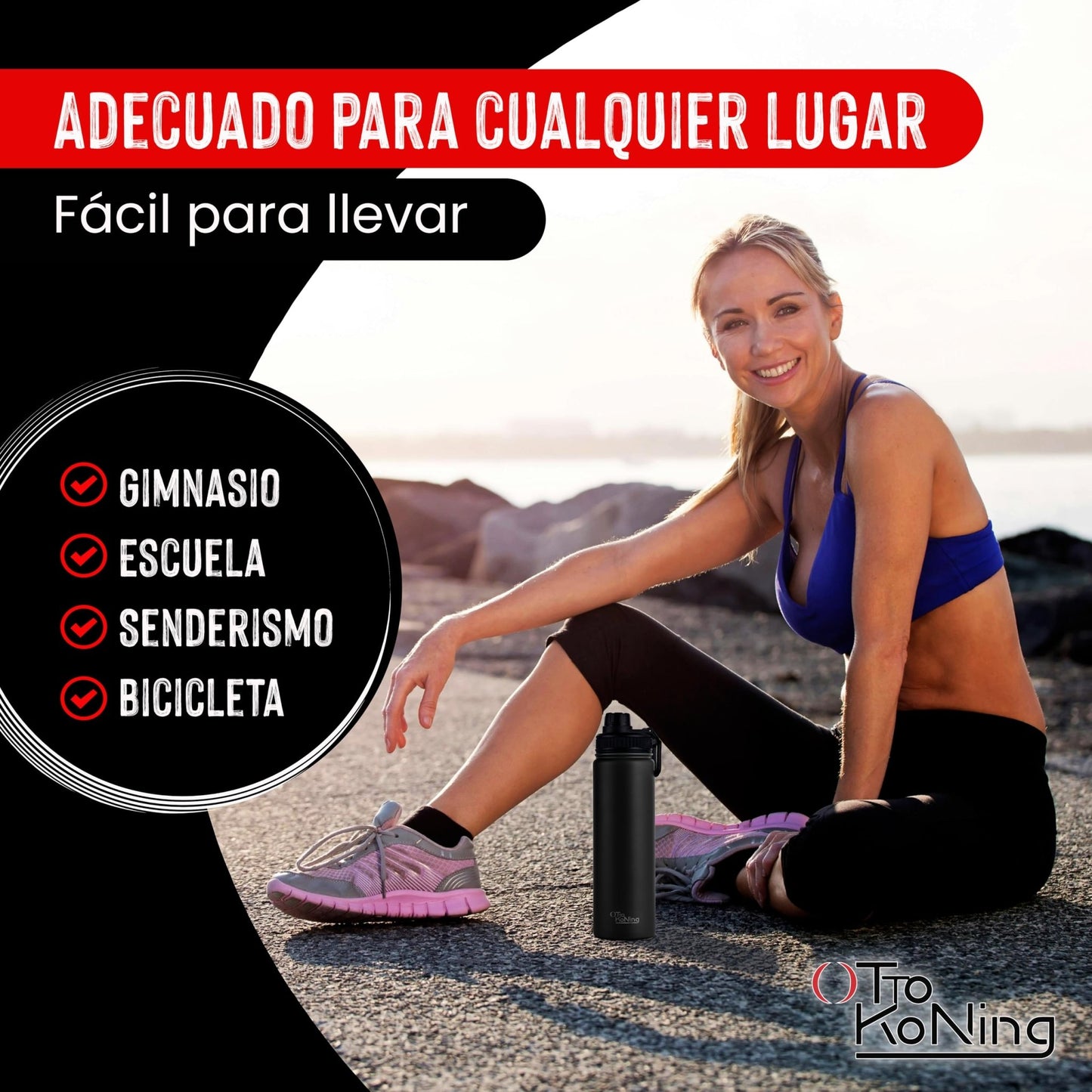 Botella de Agua Acero Inoxidable 750ml - Botella Térmica de Doble Pared Aislada al Vacío, Ligera y Fácil de Llevar, Mantiene la Bebida Fría 16h y Caliente 10h. A Prueba de Fugas. Libre BPA – para oposiciones – Material de estudio – OpoMarket