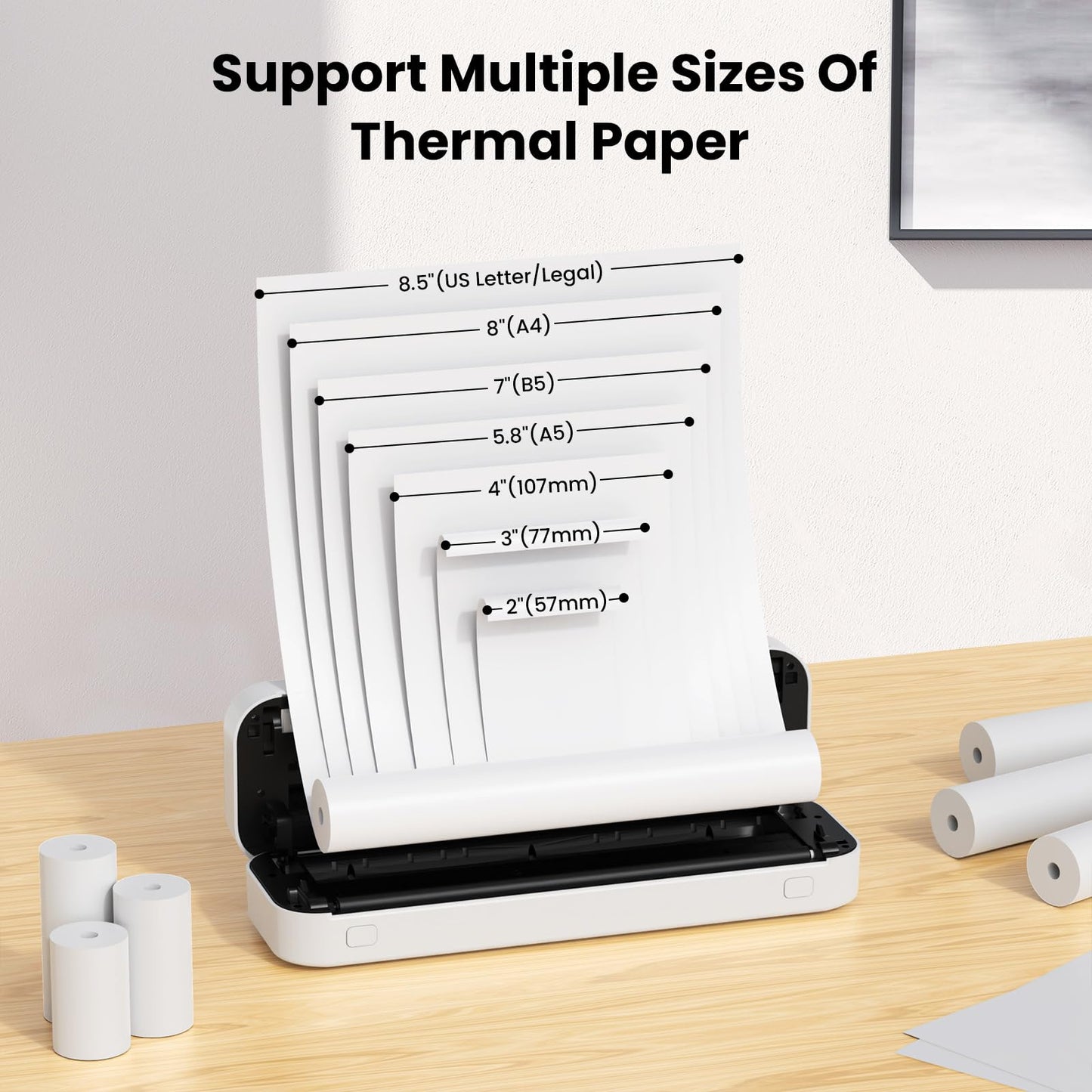 ByteCintia A4 Impresora portátil térmica, Impresora de Papel A4 Bluetooth para Oficina Móvil, Compatible con teléfonos Android e iOS y computadoras portátiles, – Ordenador personal para oposiciones – Material de estudio – OpoMarket