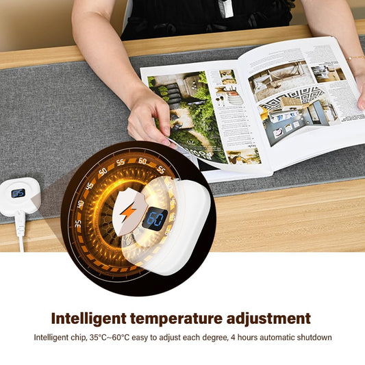 Hojalis Alfombrilla de Escritorio con Calefacción, Alfombrilla de Ratón con Calefacción, Alfombrilla de Ratón Calefactable, Alfombrilla Ratón Calefactable con 35–60℃ Niveles (Gris) – para oposiciones – Material de estudio – OpoMarket