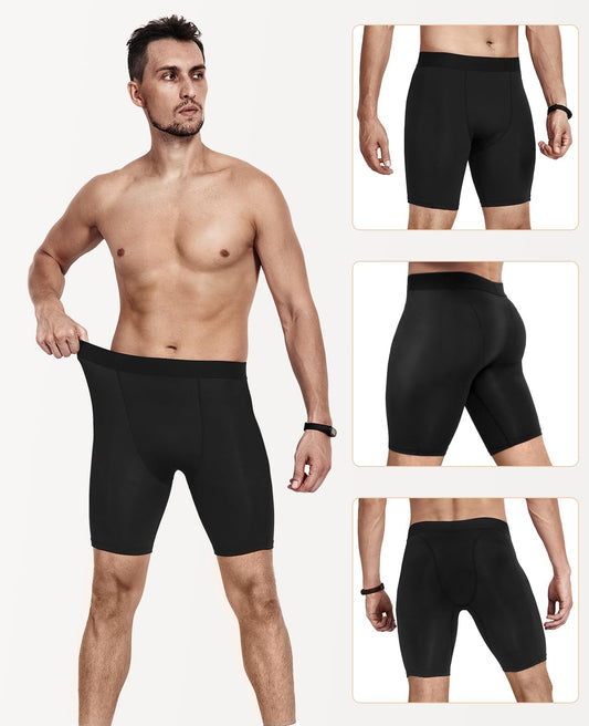 Niksa Mallas Cortas Running Hombre Pantalones Cortos de Compresión para Deporte, Fitness, Gym Negro Large – Deportes para oposiciones – Material de estudio – OpoMarket