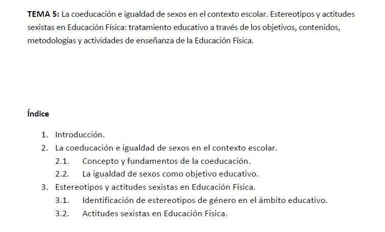 Oposiciones educación física Canarias