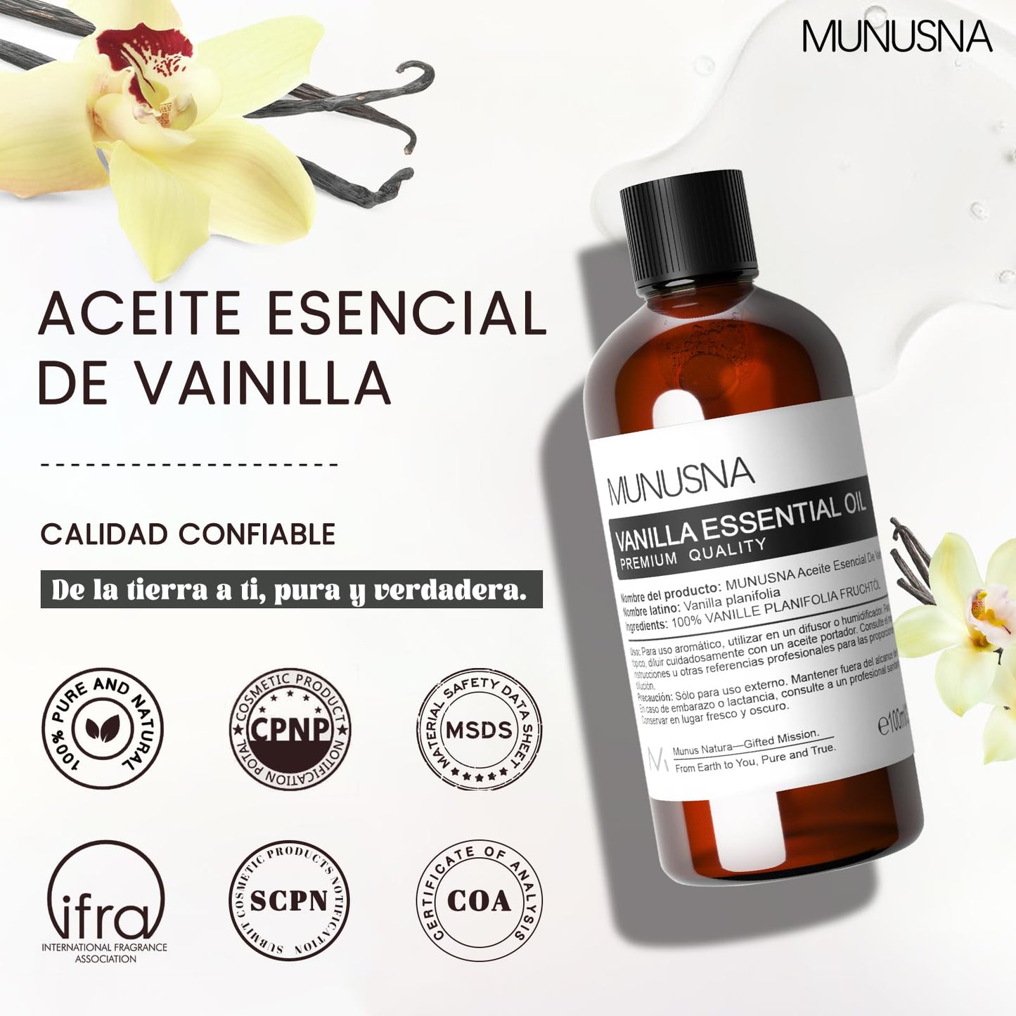 Aceite esencial de vainilla para velas aromáticas