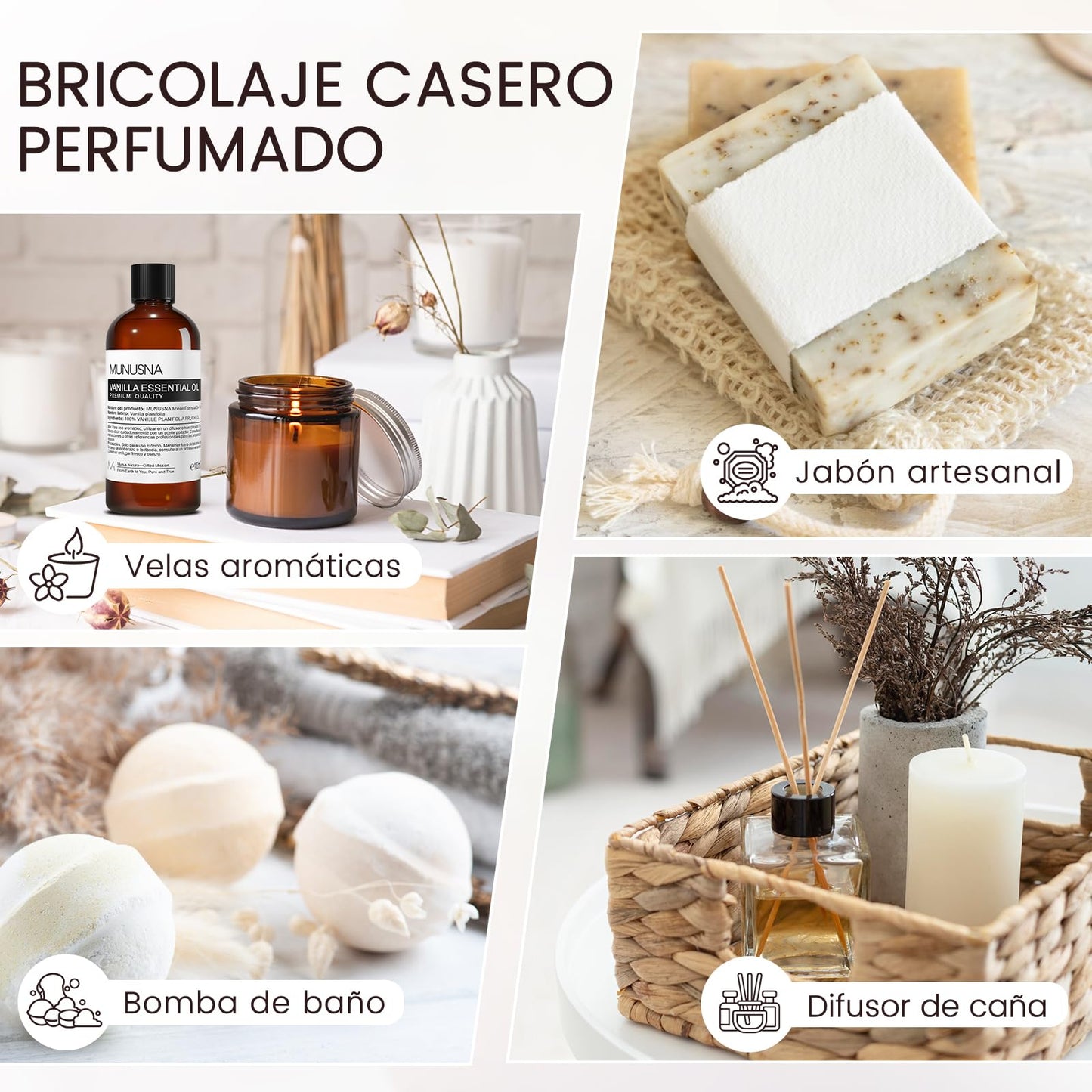 Aceite esencial de vainilla aroma dulce y relajante