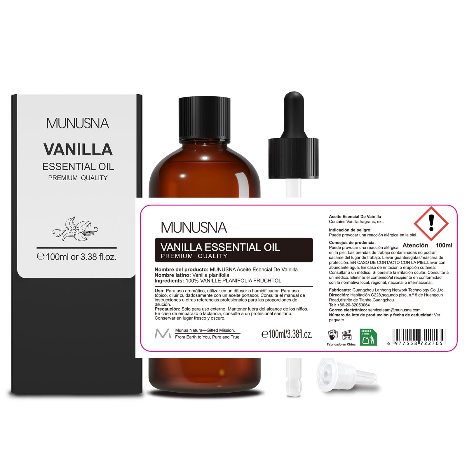 Aceite esencial de vainilla para mezclas con otros aceites