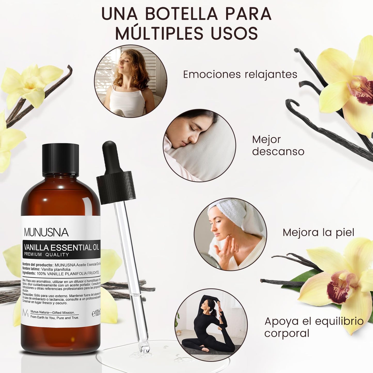 Aceite esencial de vainilla para ambientador del hogar