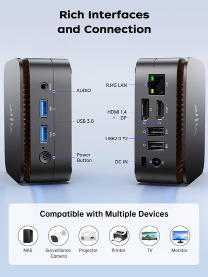 ACEMAGICIAN E1 Mini PC, Ιntel Alder Lake - N 95(3,4 GHz) 16GB DDR4 512 GB SSD M.2 Mini Ordenador de Sobremesa, 4K UHD HDMI 2.0+DP 1.4, BT4.2/WiFi 5/Gigabit Ethernet Fur Business – Ordenador personal para oposiciones – Material de estudio – OpoMarket