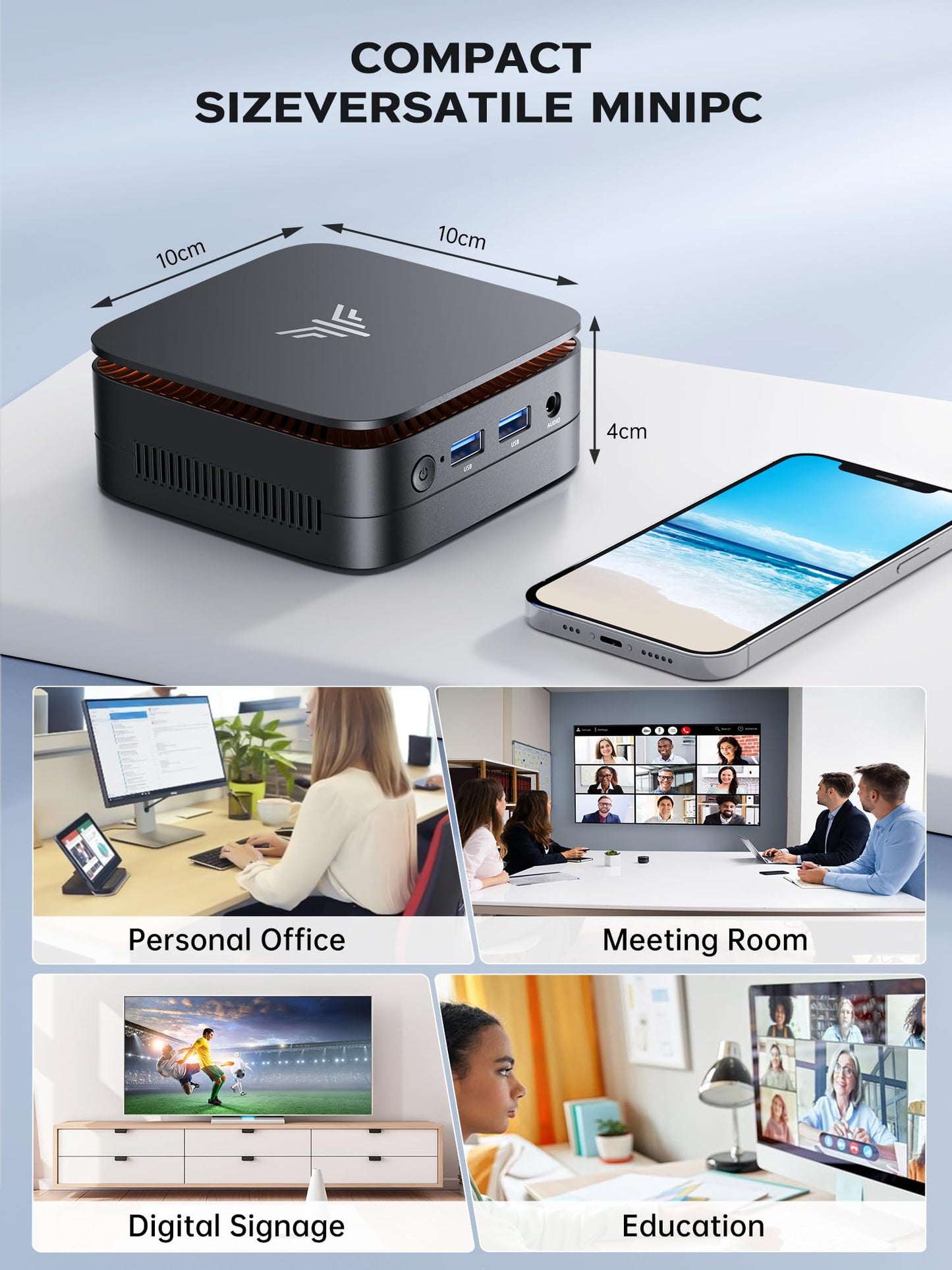 ACEMAGICIAN E1 Mini PC, Ιntel Alder Lake - N 95(3,4 GHz) 16GB DDR4 512 GB SSD M.2 Mini Ordenador de Sobremesa, 4K UHD HDMI 2.0+DP 1.4, BT4.2/WiFi 5/Gigabit Ethernet Fur Business – Ordenador personal para oposiciones – Material de estudio – OpoMarket