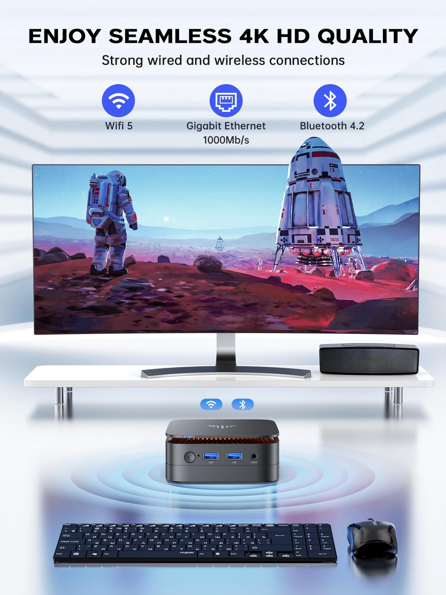 ACEMAGICIAN E1 Mini PC, Ιntel Alder Lake - N 95(3,4 GHz) 16GB DDR4 512 GB SSD M.2 Mini Ordenador de Sobremesa, 4K UHD HDMI 2.0+DP 1.4, BT4.2/WiFi 5/Gigabit Ethernet Fur Business – Ordenador personal para oposiciones – Material de estudio – OpoMarket