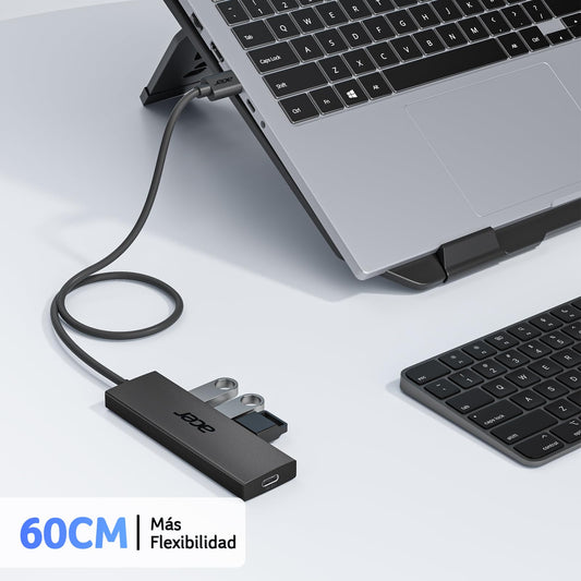 acer HUB USB 3.0, Ultradelgado Multipuerto Adaptador USB 3.0 de 4 puertos para PC, Portátil, Teclado, Mouse, Disco Duro, MacBook Pro/Air, 60 cm – para oposiciones – Material de estudio – OpoMarket