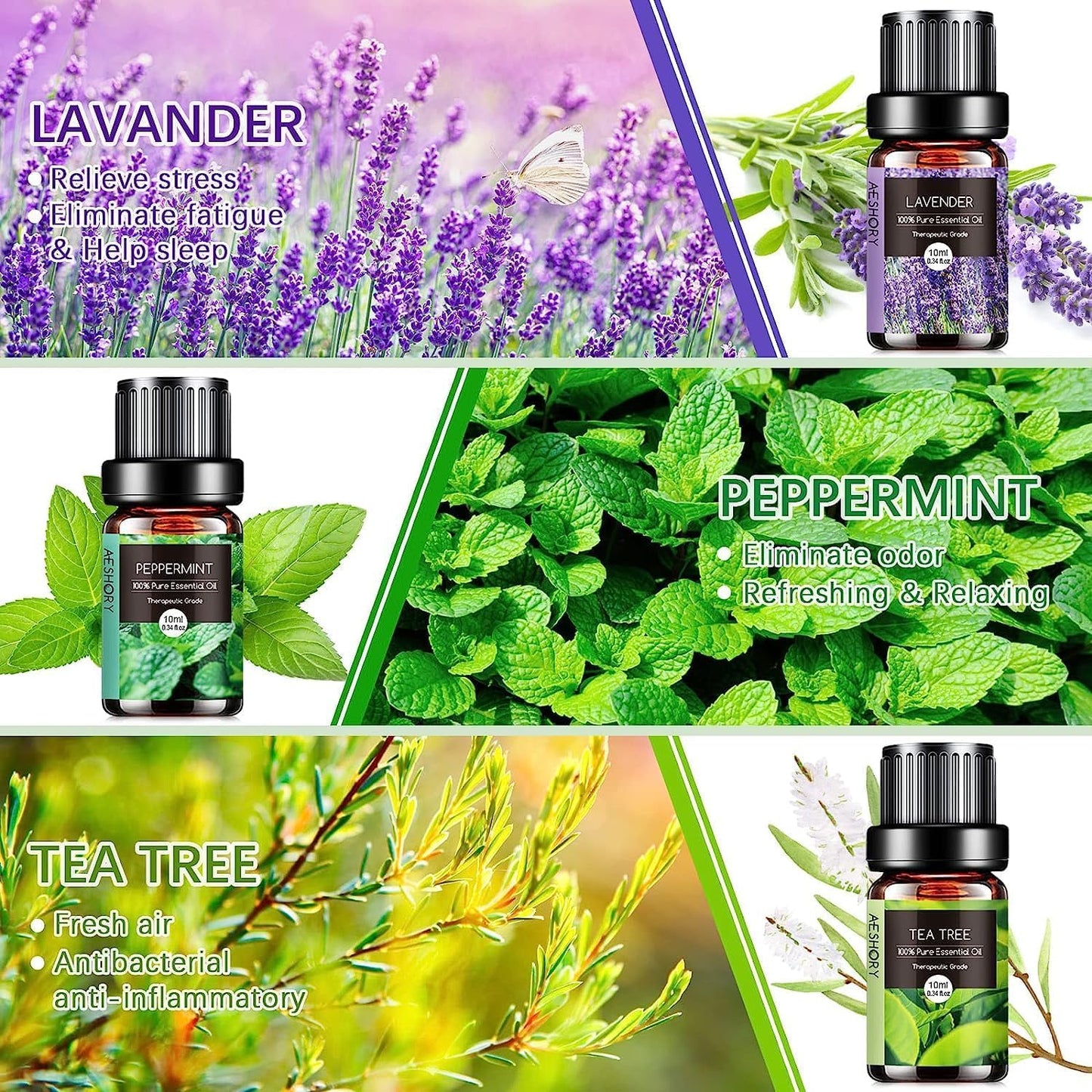 Aceites esenciales para humidificador solubles en agua