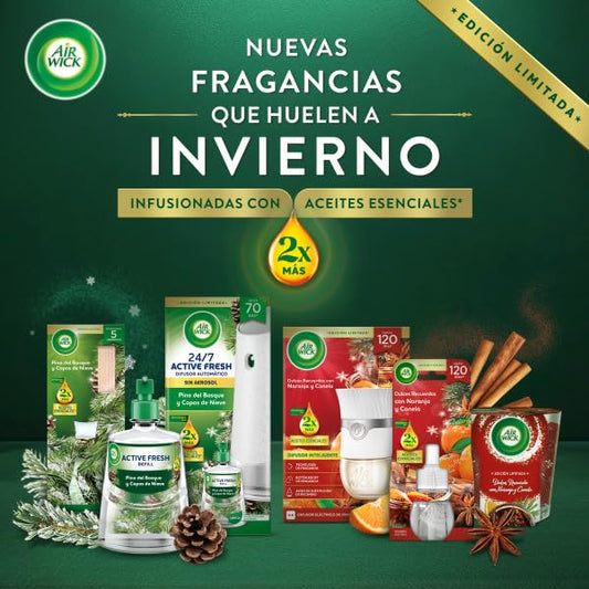 Air Wick Vela Aromática Perfumada con aroma a Pino del Bosque y Copos de nieve 105gr – para oposiciones – Material de estudio – OpoMarket