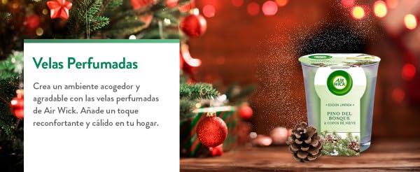 Air Wick Vela Aromática Perfumada con aroma a Pino del Bosque y Copos de nieve 105gr – para oposiciones – Material de estudio – OpoMarket