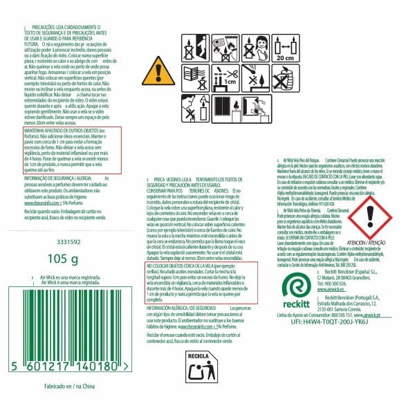 Air Wick Vela Aromática Perfumada con aroma a Pino del Bosque y Copos de nieve 105gr – para oposiciones – Material de estudio – OpoMarket