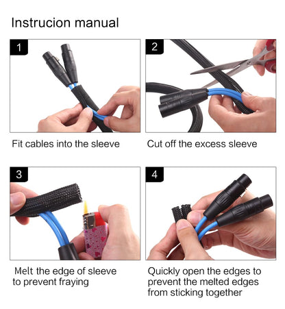 Manguitos para cables Alex Tech 13 mm 3,1 m color negro