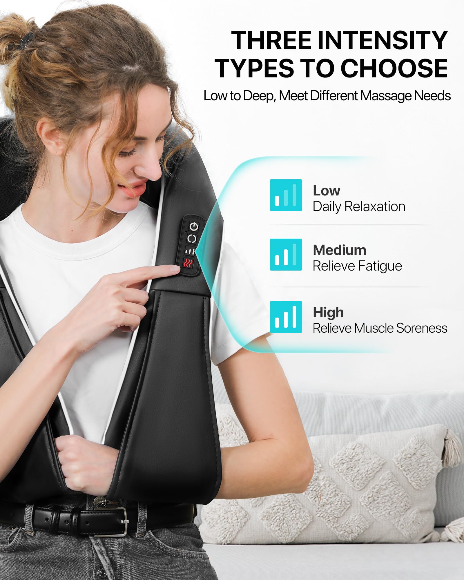 ALLJOY Masajeador de Cuello y Hombros con Calor, Masajeador Cervical y Espalda Shiatsu, 8 Nodos de Masaje Giratorios, 3 Velocidades, Dirección Ajustable,Regalo para Mujer Hombre,Negro – para oposiciones – Material de estudio – OpoMarket