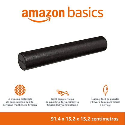 Amazon Basics Rodillo de espuma de alta densidad, Negro - 90 cm – para oposiciones – Material de estudio – OpoMarket
