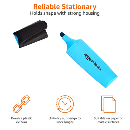 Amazon Basics Subrayadores de vivos, Paquete de 8, Surtido – para oposiciones – Material de estudio – OpoMarket