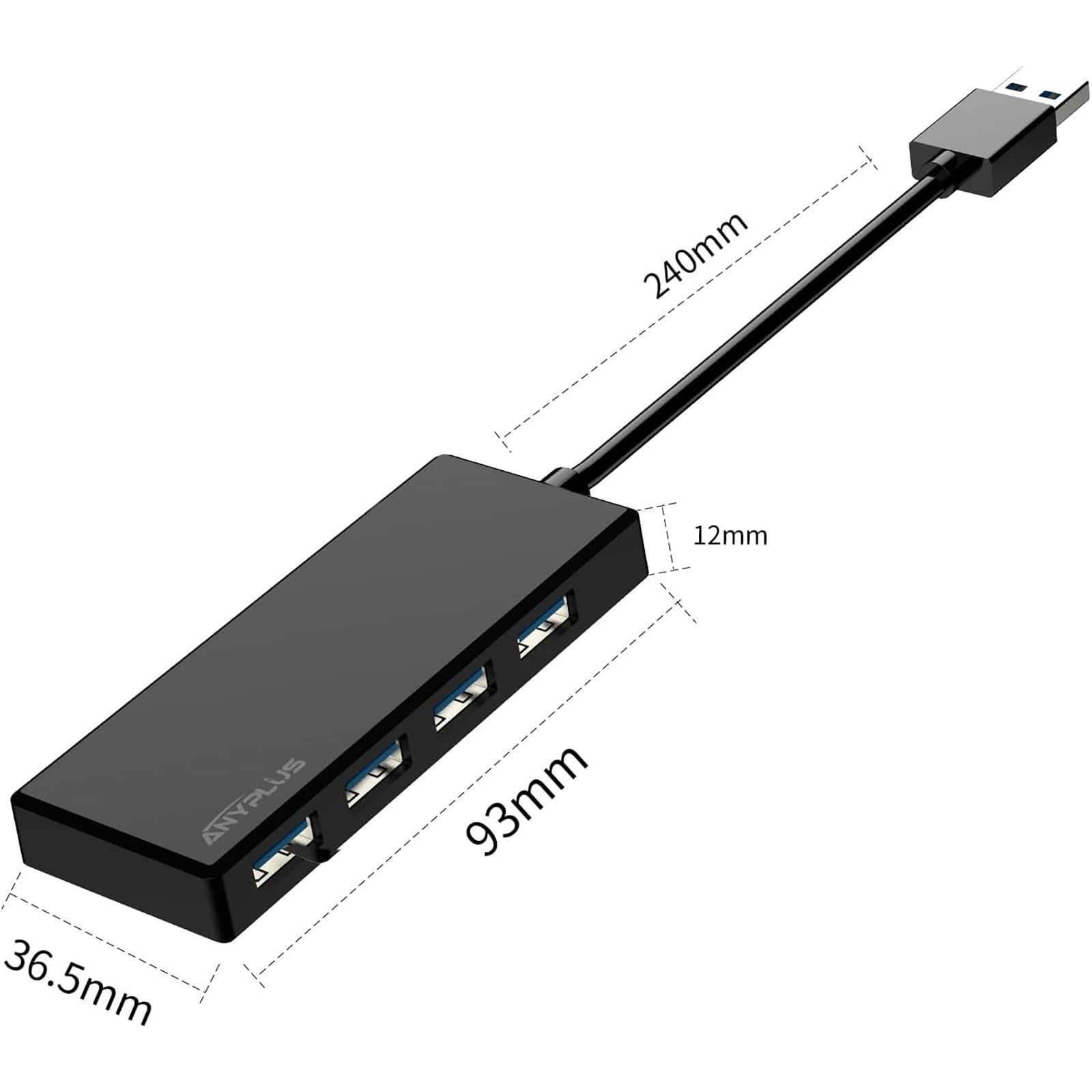 ANYPLUS Multicargador USB 3.0 con 4 Puertos, Adaptador Portátil para PC, Computadoras Portátiles, PS5, Macbook, iMac, Surface Pro, Mac Pro, Memoria Flash, XPS – para oposiciones – Material de estudio – OpoMarket