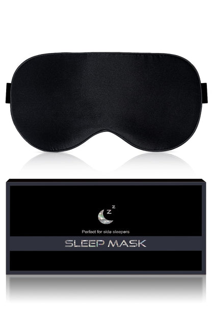 Aosun Antifaz para dormir de seda, antialérgico, de seda de morera 100% pura, antialérgica, con diadema ajustable, adecuado para hombres y mujeres (negro) – para oposiciones – Material de estudio – OpoMarket