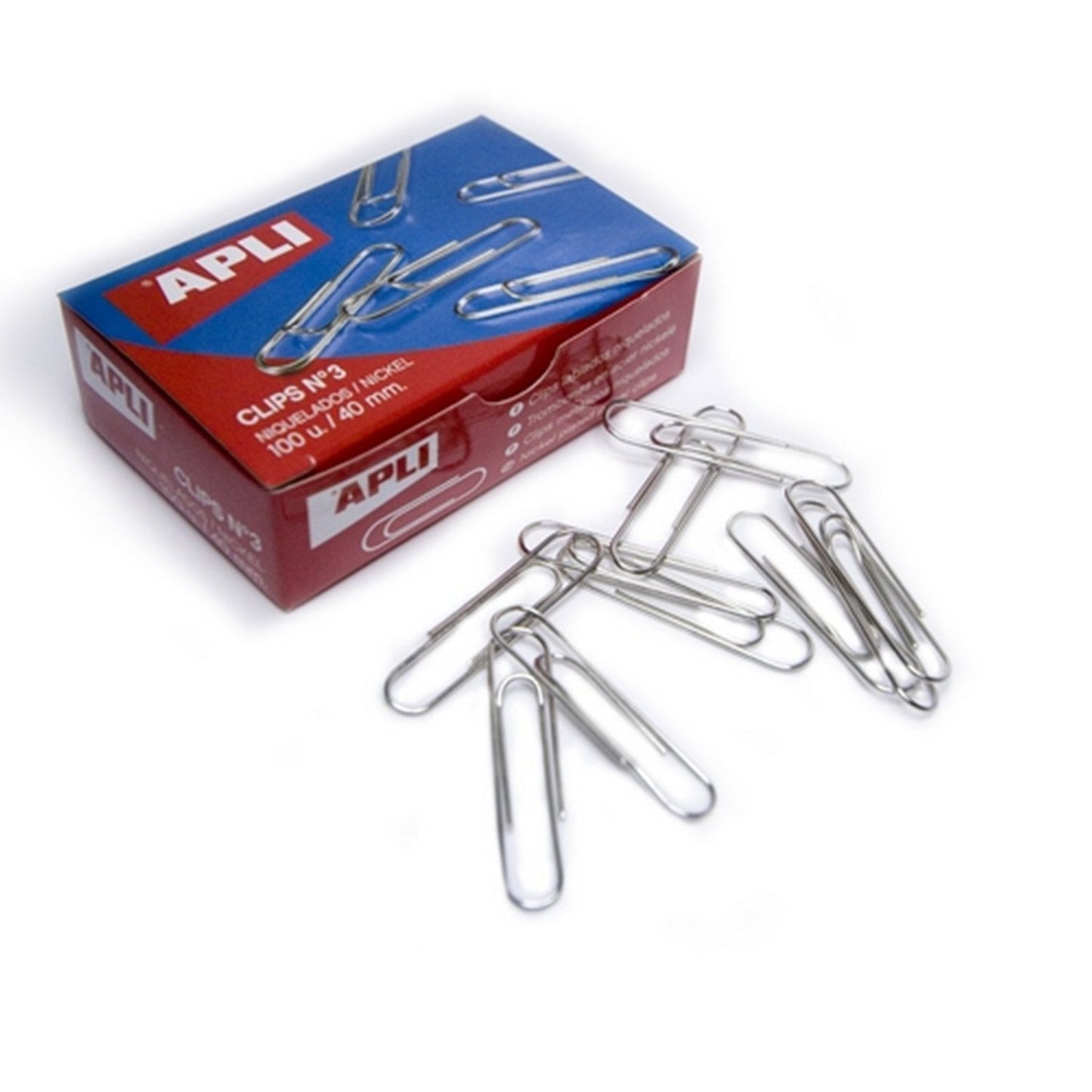 APLI 11711 - Clips niquelados nº2 32 mm 100 u. – para oposiciones – Material de estudio – OpoMarket