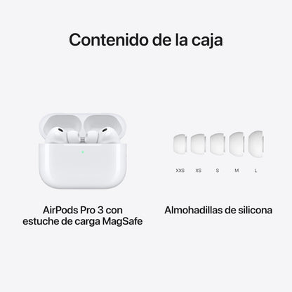 Apple AirPods Pro 3 Auriculares inalámbricos con cancelación Activa de Ruido, medición de frecuencia Cardiaca, Auriculares Bluetooth, Audio Espacial, Sonido de Alta fidelidad y Carga por USB - C – Electrónica para oposiciones – Material de estudio – OpoMarket