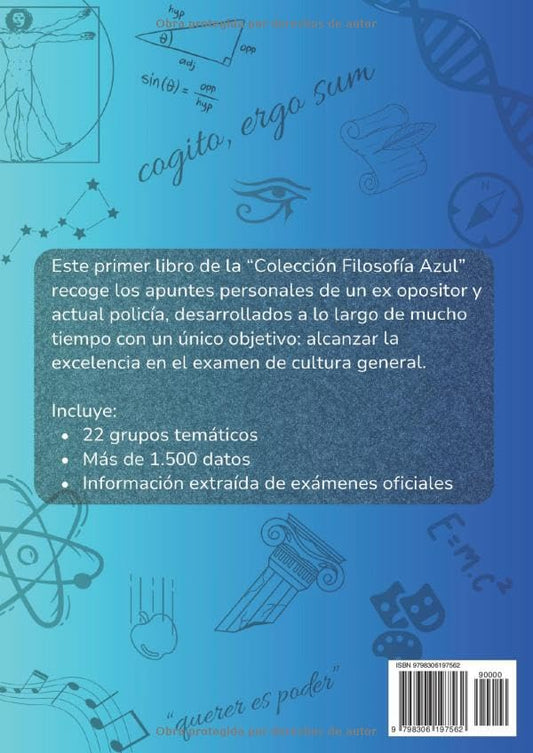 Apuntes de cultura general Policía Local – Colección Filosofía Azul (contraportada)