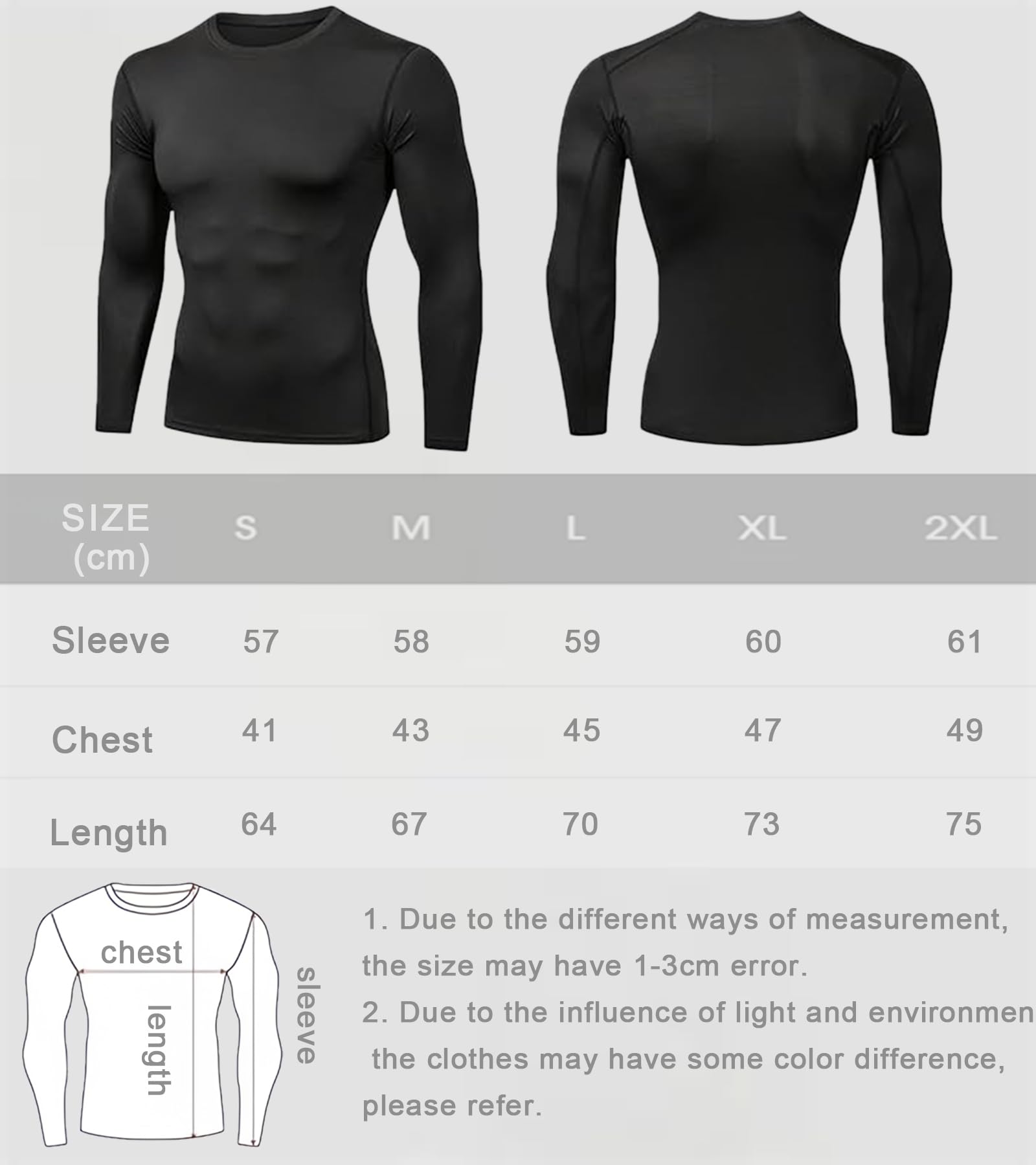 ATRACTIVOLL Camiseta Deportiva de Manga Larga para Hombre de Compresión, Fitness de Manga Larga Secado Rápido Hombre Camiseta Termica de Entrenamiento Base Layers – Ropa para oposiciones – Material de estudio – OpoMarket