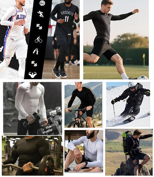 ATRACTIVOLL Camiseta Deportiva de Manga Larga para Hombre de Compresión, Fitness de Manga Larga Secado Rápido Hombre Camiseta Termica de Entrenamiento Base Layers – Ropa para oposiciones – Material de estudio – OpoMarket