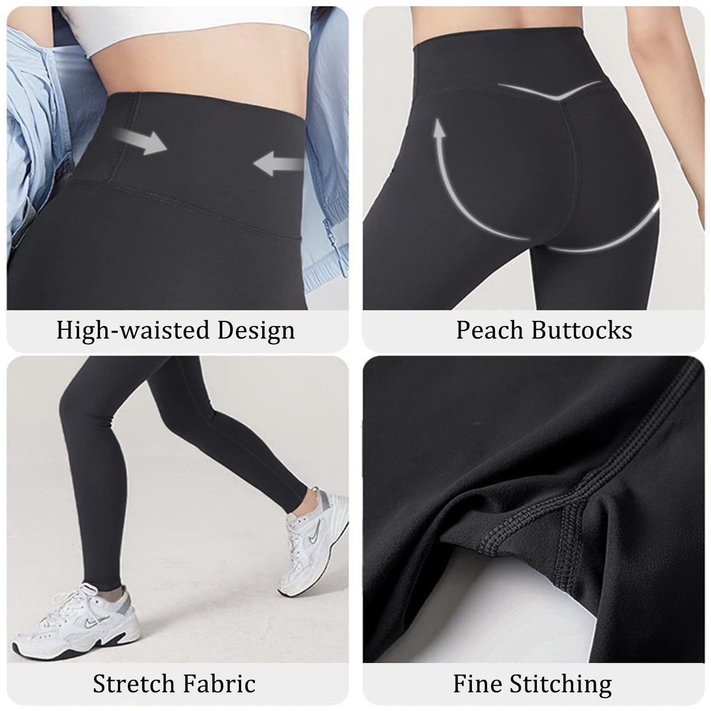 ATRACTIVOLL Leggins Mujer, Deportivos Fitness Leggins, Cintura Alta, Push Up, Control de Abdomen, Elásticos Yoga Leggins, Suaves, Opaco – Ropa para oposiciones – Material de estudio – OpoMarket