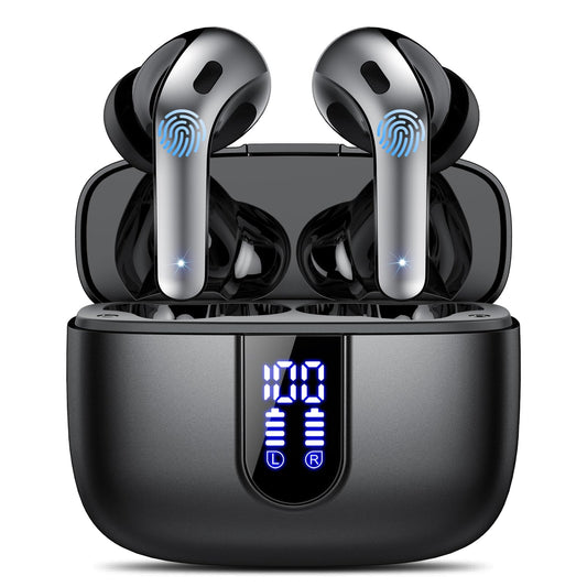 Auriculares Inalámbricos Bluetooth, Auriculares Bluetooth 5.3, 4 Mic con Reducción de Ruido ENC, 50H con Graves, Cascos Inalambricos Bluetooth IP7 Impermeable, Carga Rápida USB - C, Ajuste Cómodo – Instrumentos musicales para oposiciones – Material de estudio – OpoMarket