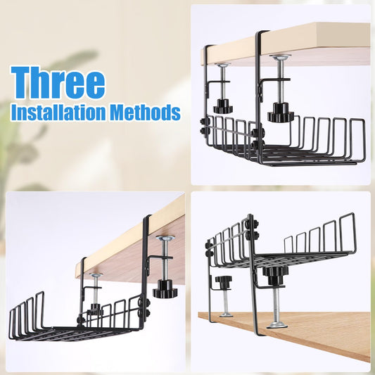 Bandeja de Gestión Cables Debajo Mesa Escritorio Gaming,Organizador de Cables,Accesorios para Almacenar y Esconder Cables, Regleta de Soporte para Ordenador,Oficina (1 Piezas) – para oposiciones – Material de estudio – OpoMarket