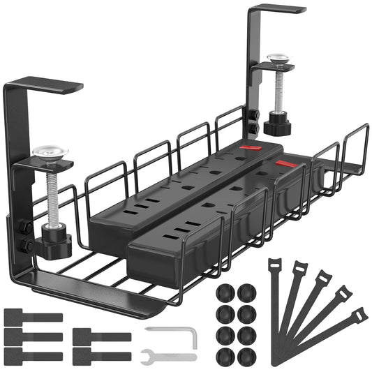 Bandeja Organizador de Cables Escritorio, Bandeja de Gestión Cables Debajo Mesa, Accesorios para Almacenar y Esconder Cables, Regleta de Soporte para Ordenador,Oficina – para oposiciones – Material de estudio – OpoMarket