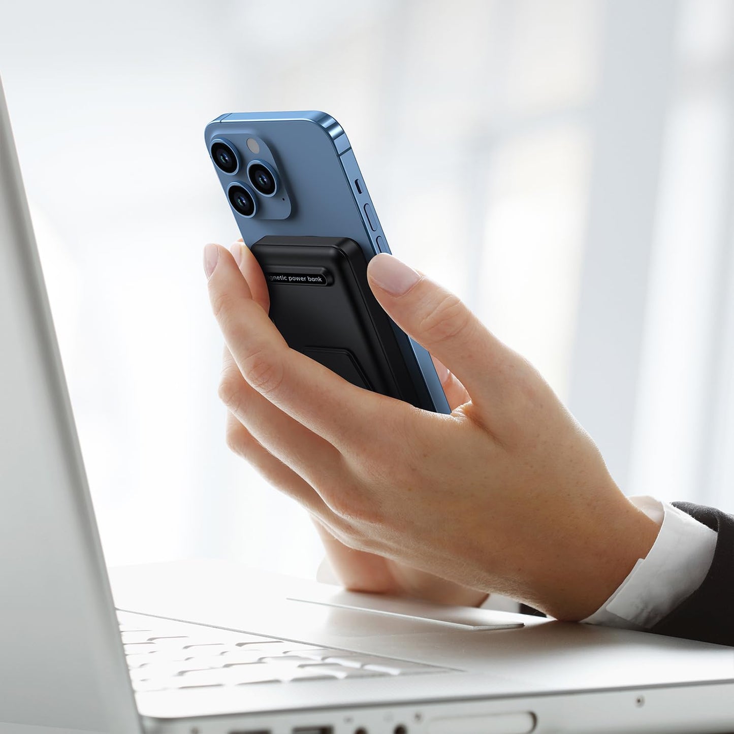 Bateria Externa iPhone,YAGOPAL Batería Externa Inalámbrica Magnética Plegable de 10000mAh,con Pantalla Digital de energía led magsafe Power Bank,para iPhone 16/12/13/14/15 Serie – para oposiciones – Material de estudio – OpoMarket
