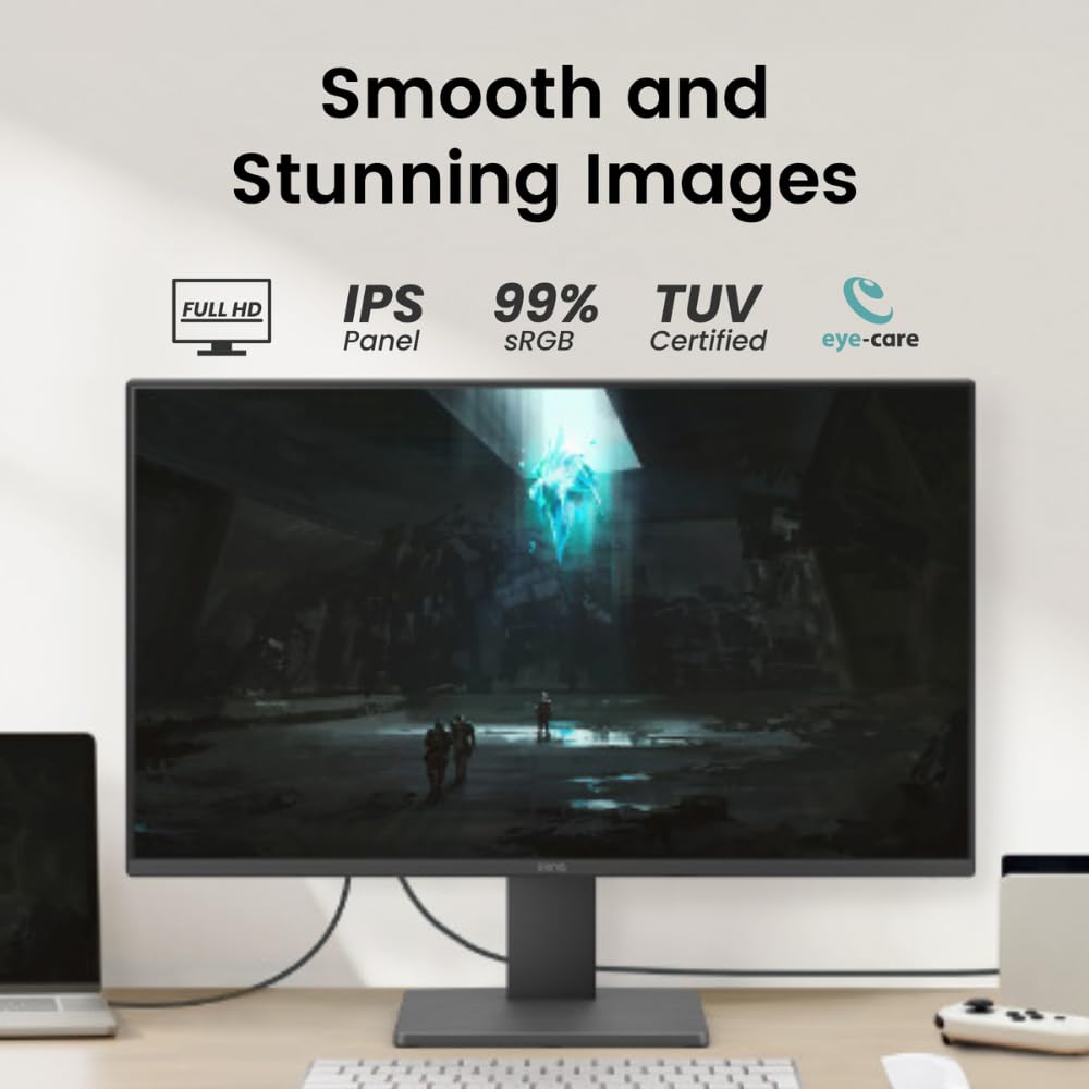 BenQ GW2791E Gaming Monitor de 27 Pulgadas, 100Hz, IPS, FHD 1080p, Eye - Care, HDMI, DisplayPort, Bisel ultradelgado, Certificado TUV, sin Parpadeo, Low Blue Light Plus, Eye - CareU (2025 New) – Ordenador personal para oposiciones – Material de estudio – OpoMarket