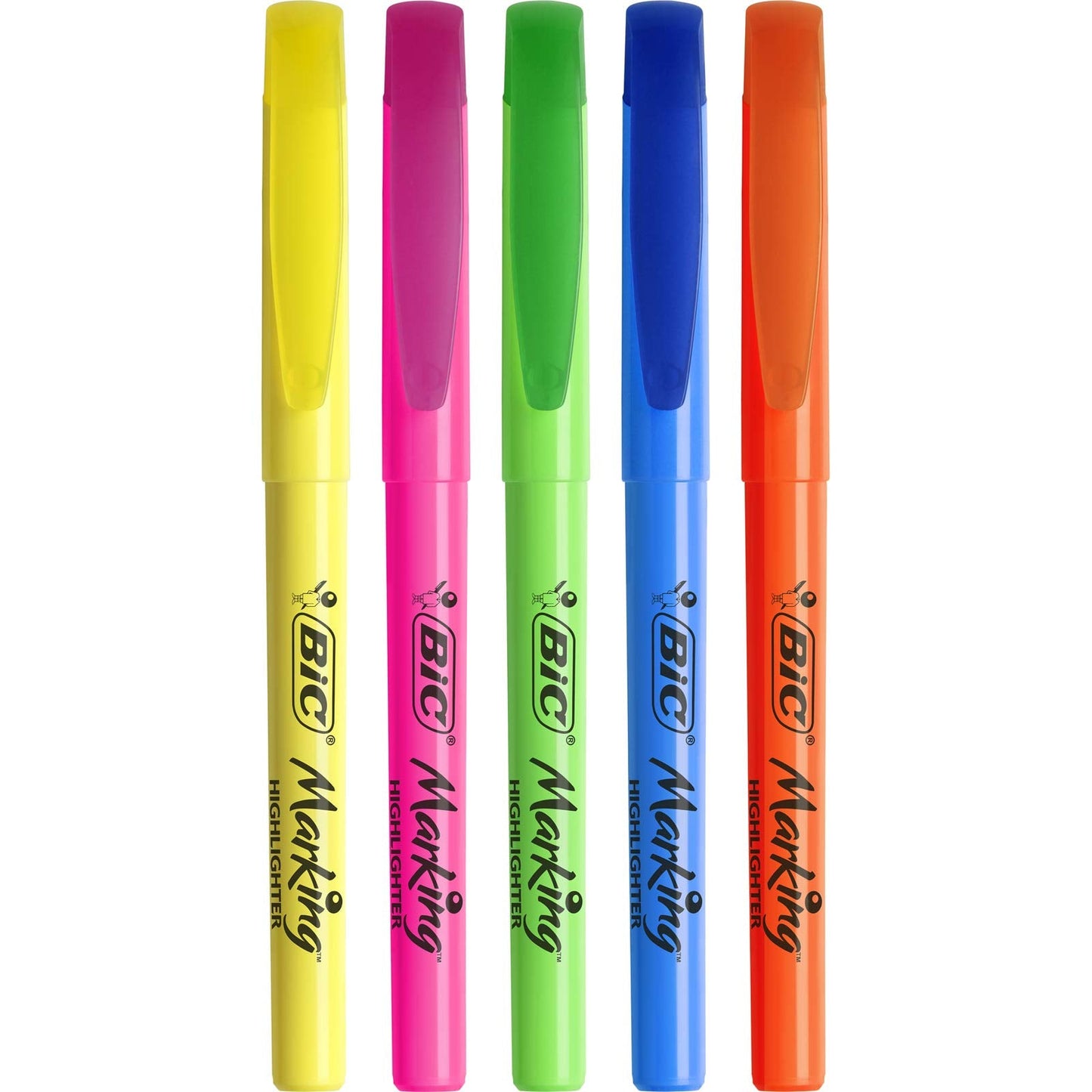 BiC Brite Liner - Rotuladores fluorescentes (5 unidades) – para oposiciones – Material de estudio – OpoMarket