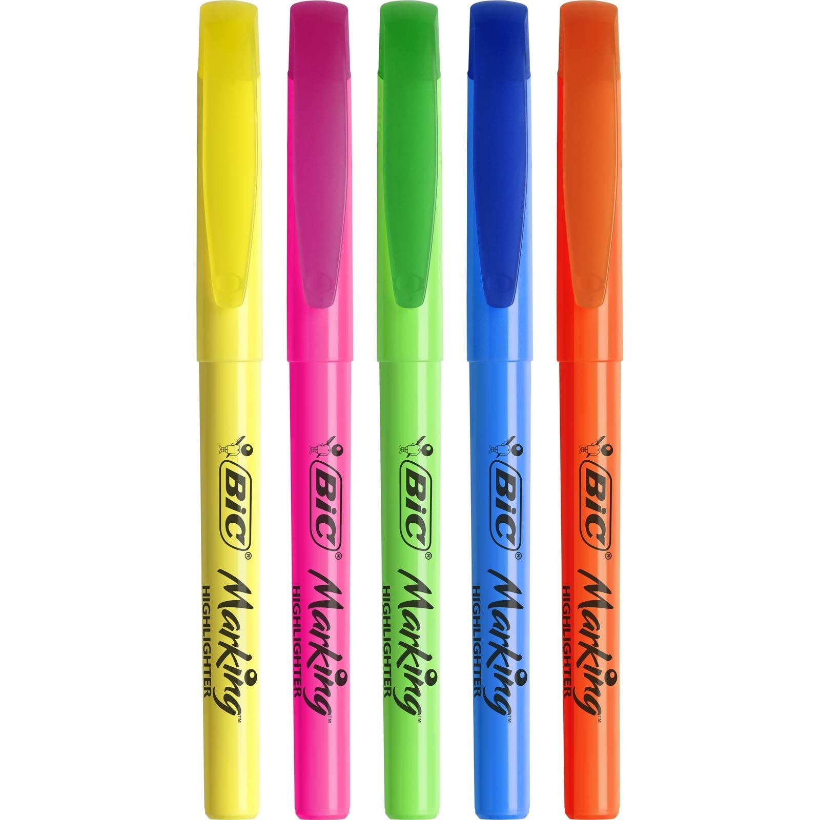 BiC Brite Liner - Rotuladores fluorescentes (5 unidades) – para oposiciones – Material de estudio – OpoMarket
