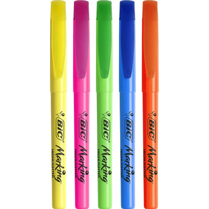 BiC Brite Liner - Rotuladores fluorescentes (5 unidades) – para oposiciones – Material de estudio – OpoMarket