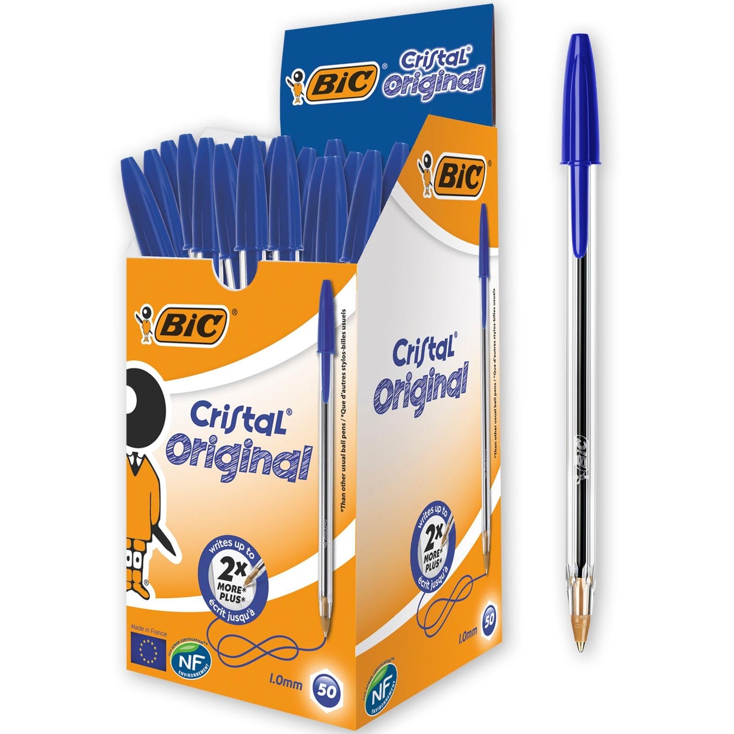 bolígrafos bic cristal azul caja 50 unidades
