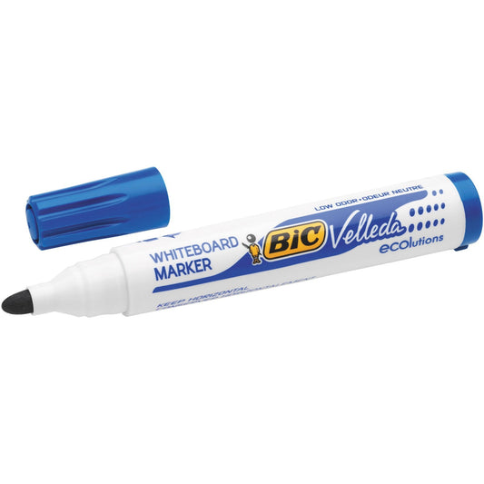 BIC Velleda Ecolutions 1701 Rotuladores de Pizarra, Óptimo para Uso de Oficina y la Escuela, Azul, Paquete de 12 Unidades – para oposiciones – Material de estudio – OpoMarket