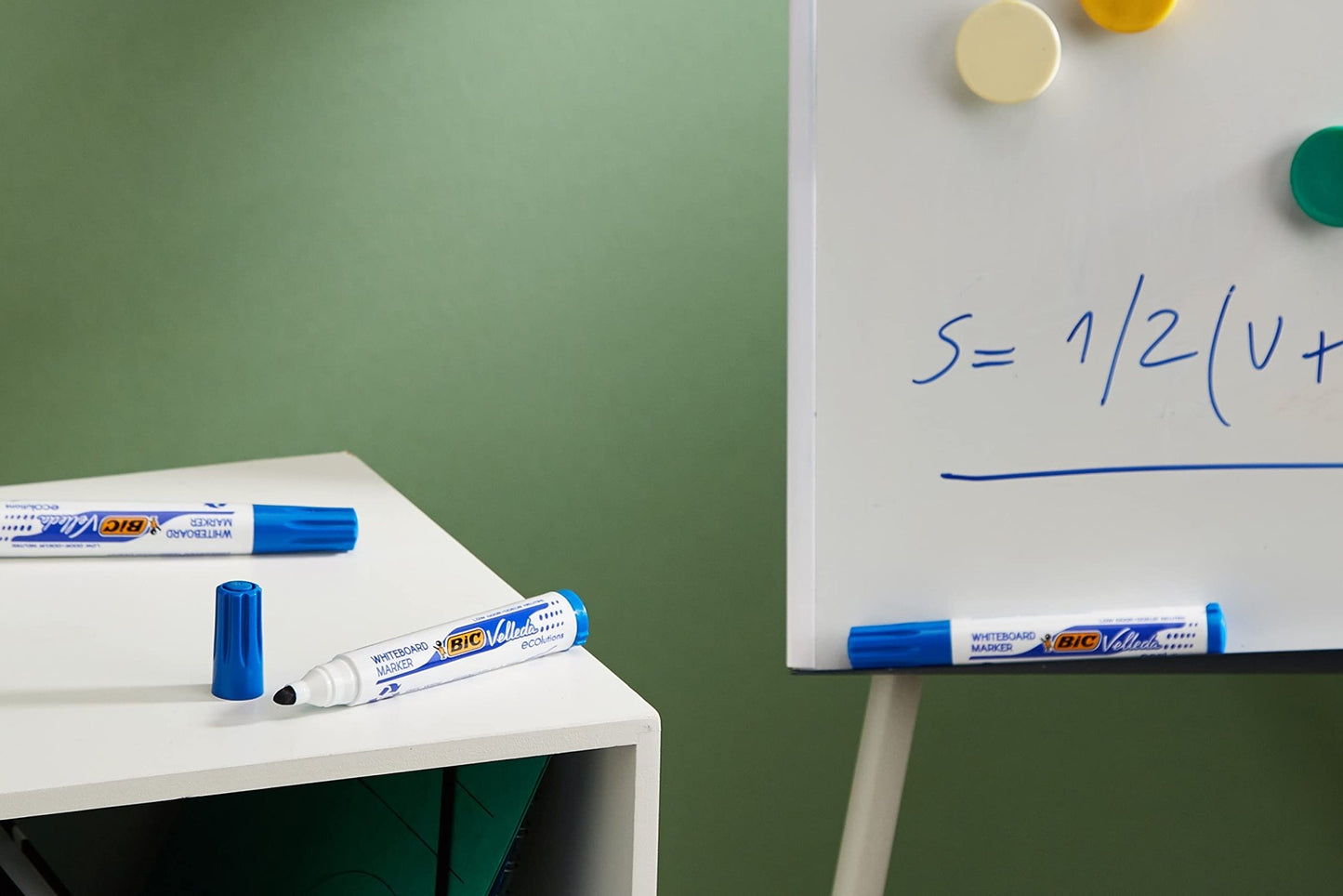 BIC Velleda Ecolutions 1701 Rotuladores de Pizarra, Óptimo para Uso de Oficina y la Escuela, Azul, Paquete de 12 Unidades – para oposiciones – Material de estudio – OpoMarket