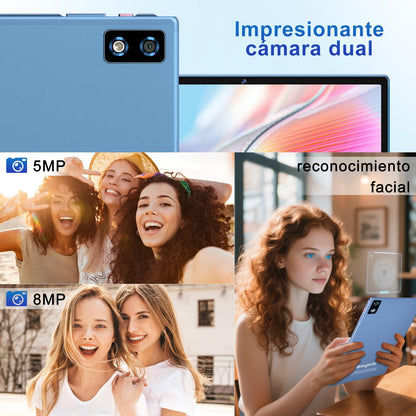 BIEGEDY 2026 último Tablet 10 Pulgadas Android 15 con Gemini AI, 30GB RAM + 128GB ROM, Octa - Core 2.0GHZ, 8000mAh, GMS, Widevine L1, GPS, OTG,5G WiFi 6 & BT 5.0,Tablet Teclado y Raton - Azul – Ordenador personal para oposiciones – Material de estudio – OpoMarket