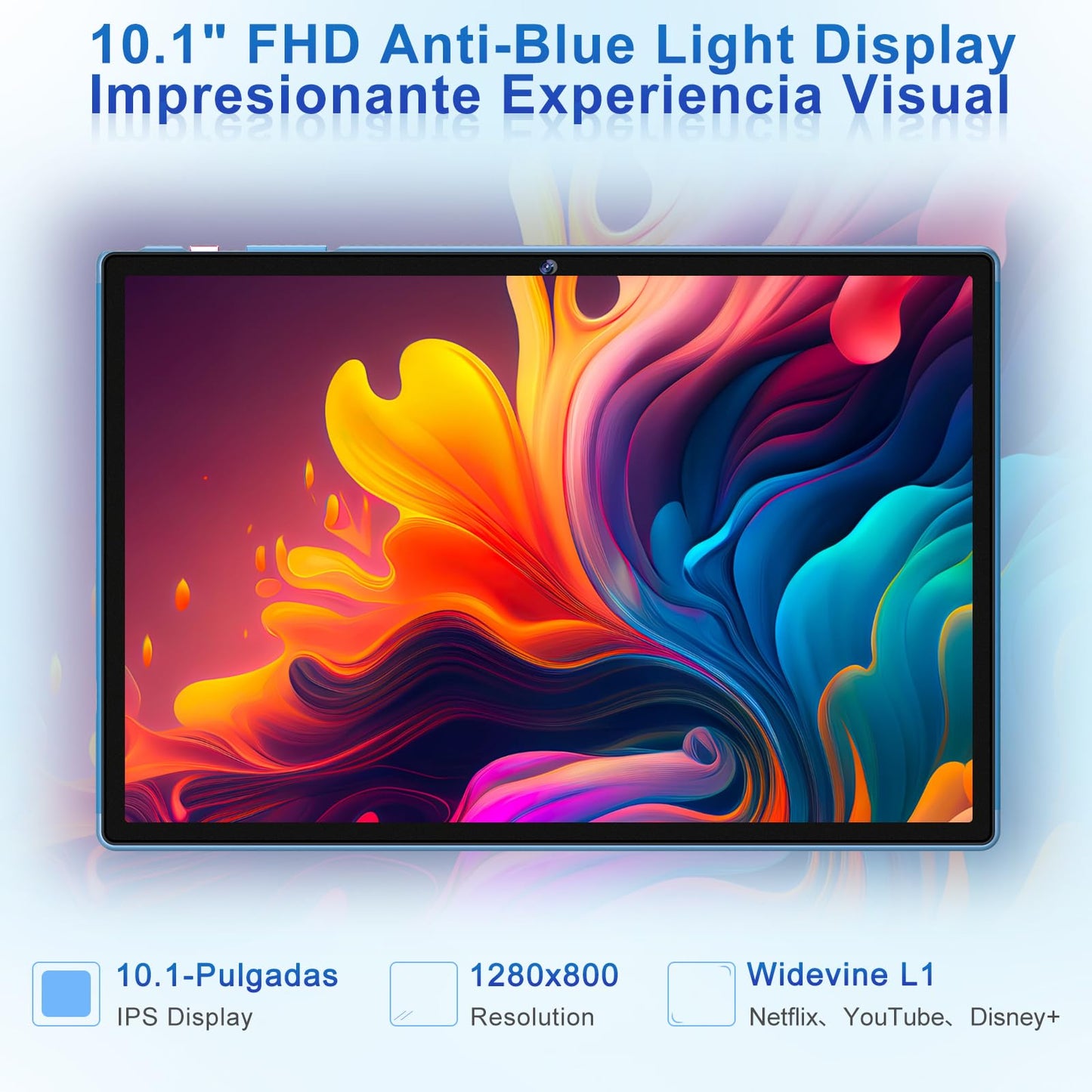 BIEGEDY 2026 último Tablet 10 Pulgadas Android 15 con Gemini AI, 30GB RAM + 128GB ROM, Octa - Core 2.0GHZ, 8000mAh, GMS, Widevine L1, GPS, OTG,5G WiFi 6 & BT 5.0,Tablet Teclado y Raton - Azul – Ordenador personal para oposiciones – Material de estudio – OpoMarket