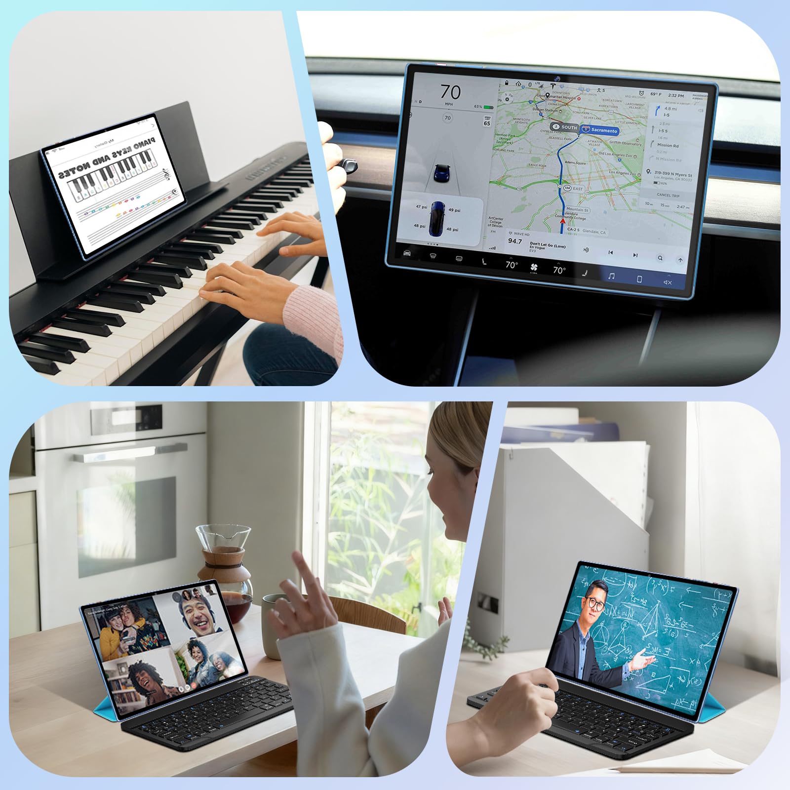 BIEGEDY 2026 último Tablet 10 Pulgadas Android 15 con Gemini AI, 30GB RAM + 128GB ROM, Octa - Core 2.0GHZ, 8000mAh, GMS, Widevine L1, GPS, OTG,5G WiFi 6 & BT 5.0,Tablet Teclado y Raton - Azul – Ordenador personal para oposiciones – Material de estudio – OpoMarket