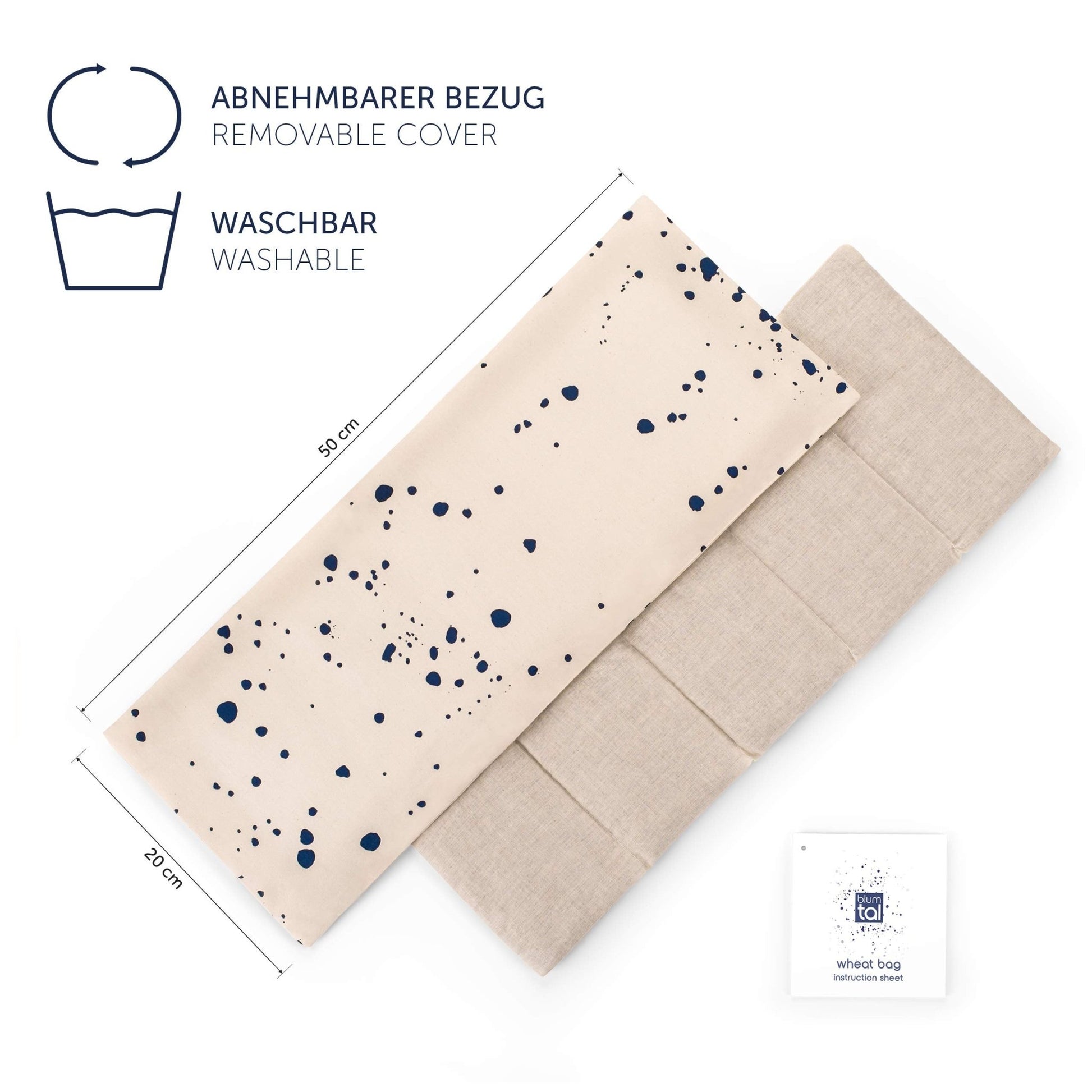 Blumtal Saco Semillas Microondas - Cobertura Algodon Producto 100% Natural - (50x20 cm) - Alivia Dolores y Tension - Saco Termico Semillas Retencion de Calor y frio - bolsa calor microondas - sakito – para oposiciones – Material de estudio – OpoMarket