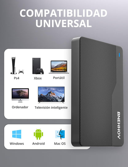 BNEHHOV Disco Duro Externo Portátil Ultra Delgado 500GB HDD Disco Duro USB 3.0 SATA Expansión de Almacenamiento Compatible con PS4, PC, Mac, Windows, Portátil, Xbox, Android, Wii U, Chromebook – para oposiciones – Material de estudio – OpoMarket