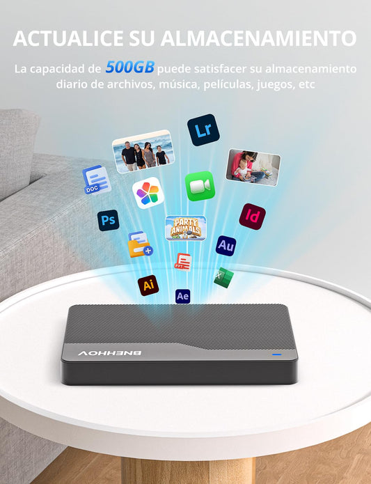 BNEHHOV Disco Duro Externo Portátil Ultra Delgado 500GB HDD Disco Duro USB 3.0 SATA Expansión de Almacenamiento Compatible con PS4, PC, Mac, Windows, Portátil, Xbox, Android, Wii U, Chromebook – para oposiciones – Material de estudio – OpoMarket