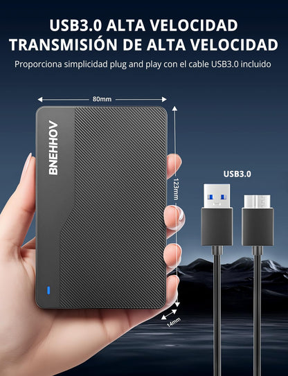 BNEHHOV Disco Duro Externo Portátil Ultra Delgado 500GB HDD Disco Duro USB 3.0 SATA Expansión de Almacenamiento Compatible con PS4, PC, Mac, Windows, Portátil, Xbox, Android, Wii U, Chromebook – para oposiciones – Material de estudio – OpoMarket